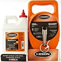 KESON G1303R Chalk Line Reel - 130 Ft Long Line, 3 Lb Capacity, Ergonomic Grip for Roofing & Concrete