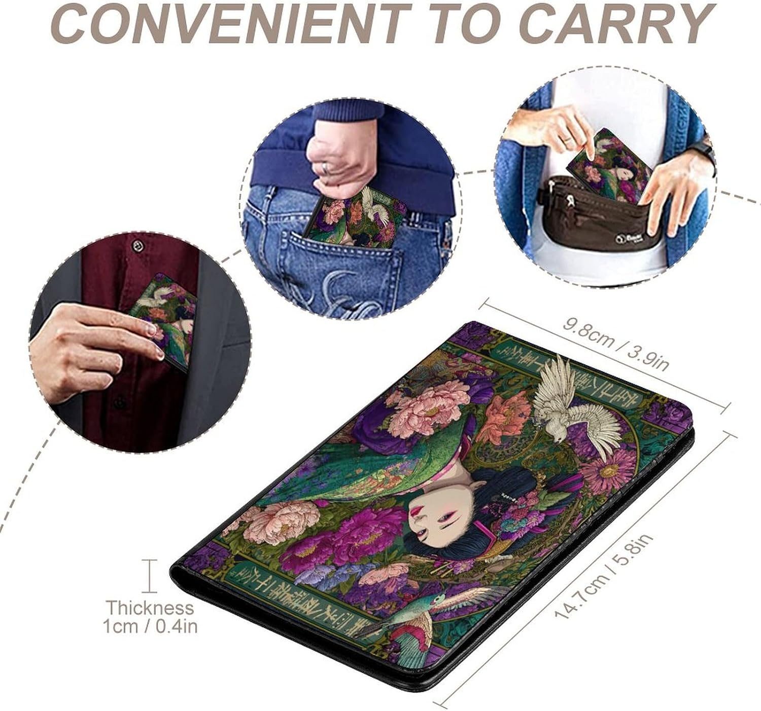 Beautiful Geisha Art Travel Passport Holder Passports Protective Cover for Women Men with Card Slots