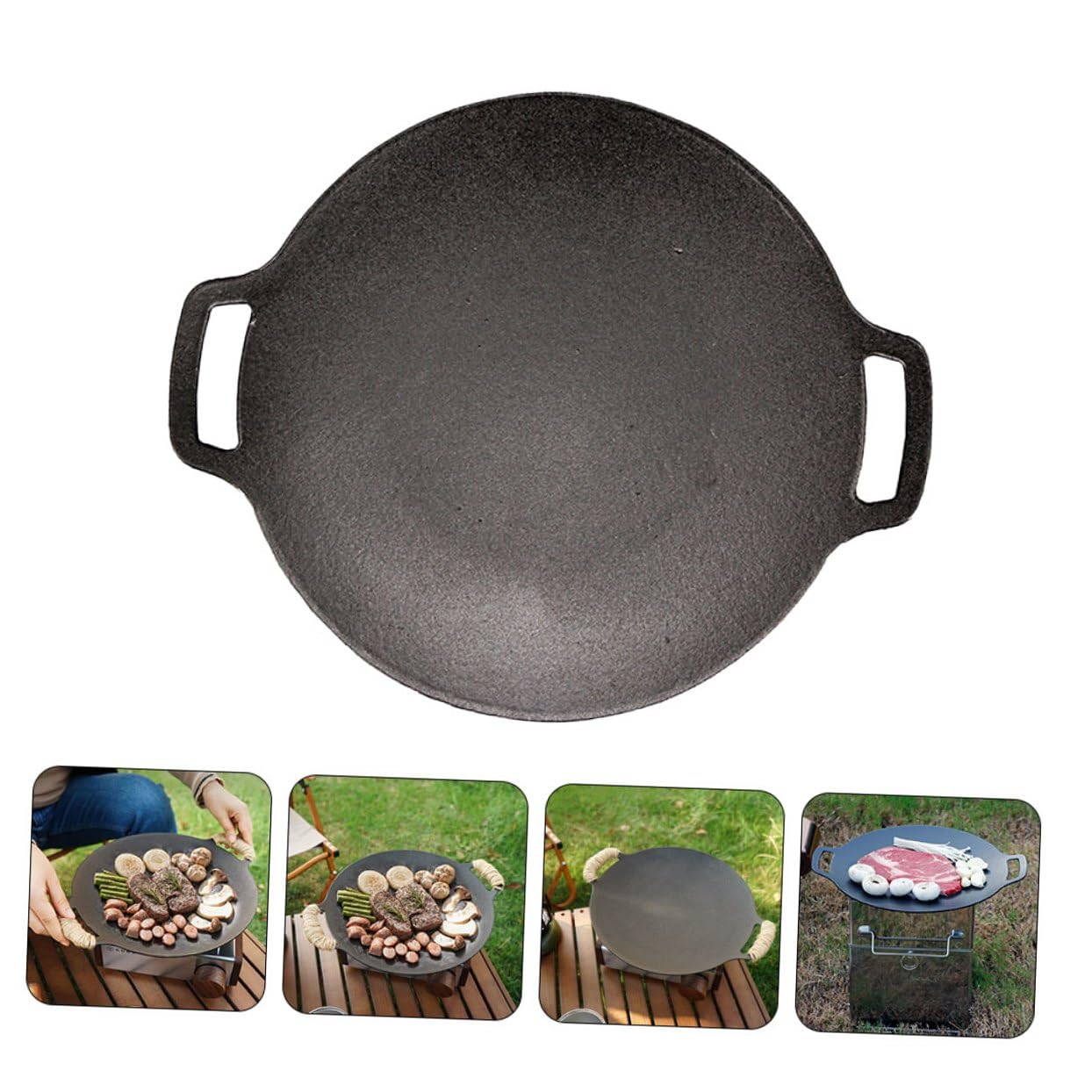 Abaodam Parrilla Para Barbacoa Plancha Grill Bandeja Acampar Accesorio Sartén Antiadherente