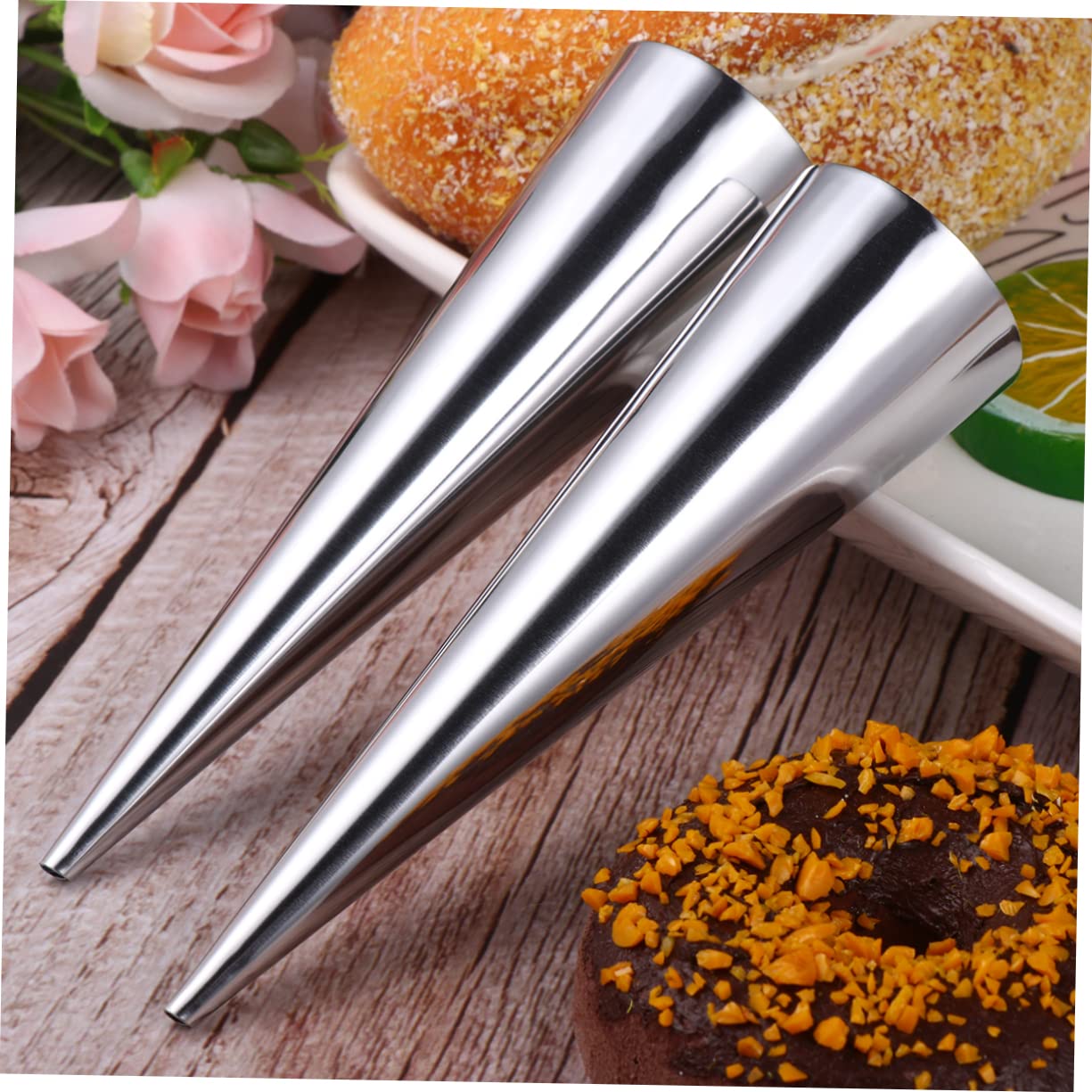 Cabilock Juego De 3 Moldes Reutilizables Para Pan Moldes Cónicos Para Croissants De Acero Inoxidable De Fácil Mantenimiento Para Panadería Casera 9 Unidades X 3