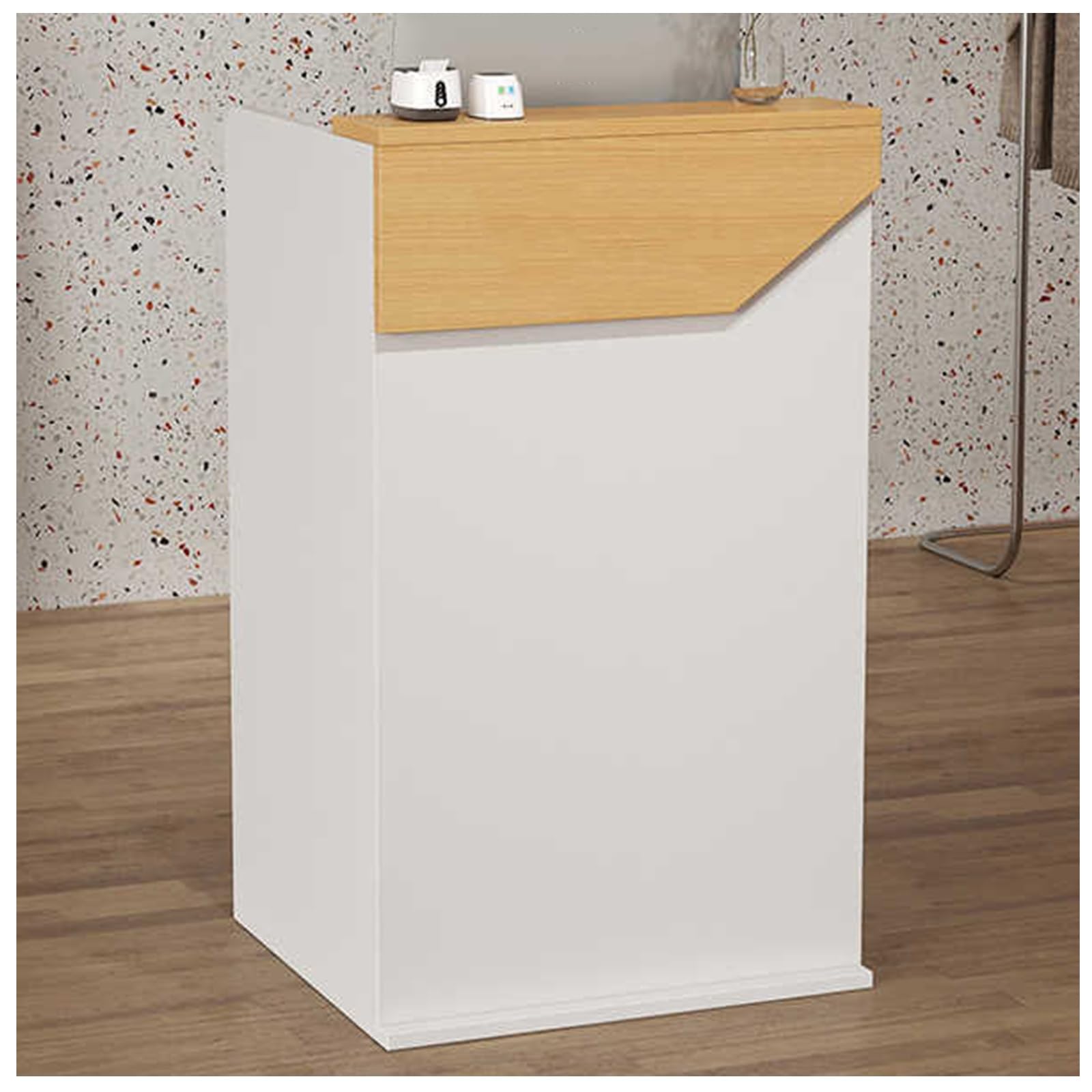 Scrivania da reception con cassetti, moderna scrivania da ufficio e scrivania per vendite (99,8 cm), elegante mobile da ricevimento per aziende e uffici, soluzione di archiviazione sicura