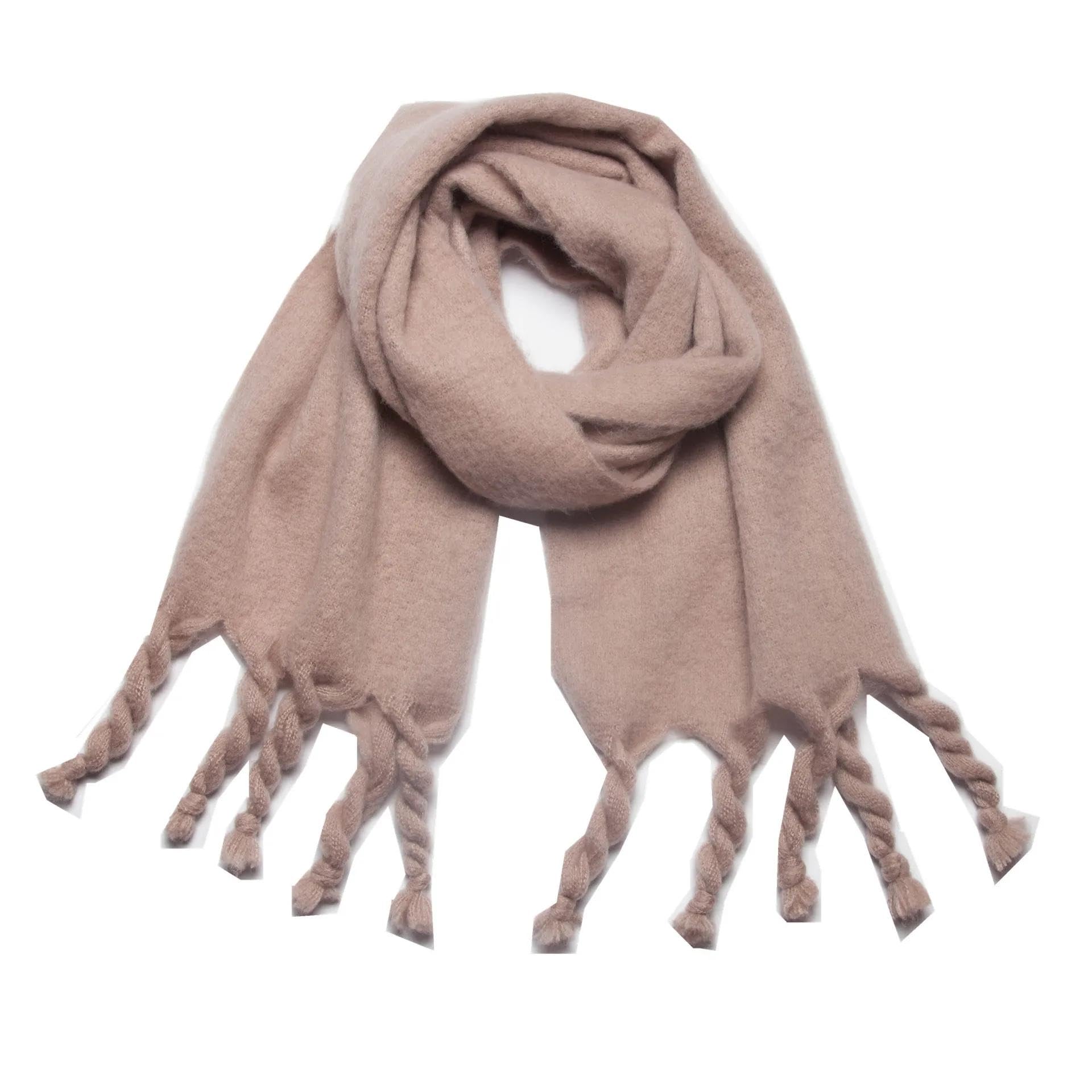 Schals Tücher Halstuch Scarf Winterschal Für Damen, Warm, Einfarbig, Foulard, Damenschals, Dicke, Weiche Decke, Große Quasten
