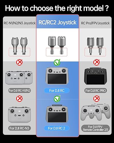 Miniatura 2 de LKTOP 3 pares Mini 3Mini 3 ProMini 4 ProAir 3Air 2SMavic 3Mavic 3 ProMavic 3 ProMavic 3 Classic Remote Controller Sticks para DJI RCRC2 Joystick
