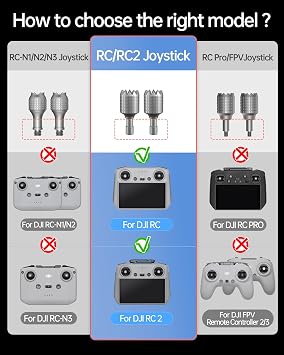LKTOP 3 Pairs Mini 3/Mini 3 Pro/Mini 4 Pro/Air 3/Air 2S/Mavic 3/Mavic 3 Pro/Mavic 3 Classic Remote Controller Sticks for DJI 𝗥𝗖/𝗥𝗖𝟮 Joystick Rocker Replacement Accessories (Gray, Gold, Black)