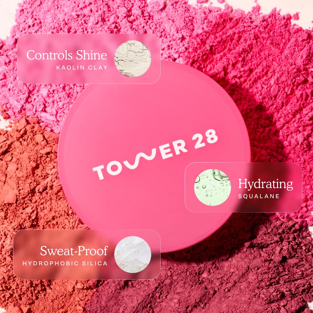 Tower 28 GetSet Matte Powder Blush for Cheeks - 12-Hour Setting Blush Powder for Smooth, Blurred Skin - Talc-Free, Sweat-Proof Face Blushes - Makeup for Sensitive Skin - Samo Spritzer (1.13 oz) - Image 8
