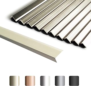 SUNWINGS 10-Pack 12 Inch Peel and Stick Aluminum Tile Trim, Decorative Kitchen Backsplash Trim Edge, Self Adhesive Tile Li...