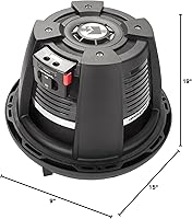 Vista 8 de Rockford Fosgate T1D412 Power Series T1 Subwoofer dual de 4 ohmios de 12 pulgadas y una rejilla de malla estampada T1SG-12