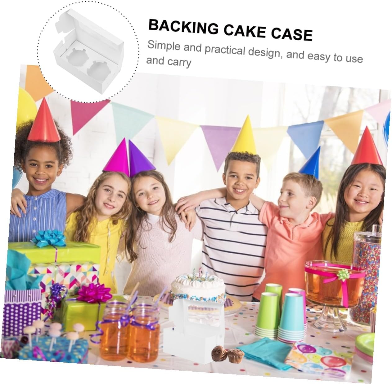 BESPORTBLE 10pcs Egg Tart Packaging Boxes with 2 Compartments, Food-grade Paper Dessert Boxes for Cupcake Wrapping and Cake Packing, Portable Baking Container for Parties and Home Use