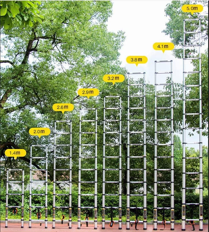 Miniatura 4 de Jiahe - Escalera de extensión telescópica de aluminio de 16.5 pies  5 M portátil multiusos para interiores y exteriores con capacidad de 330 libras,