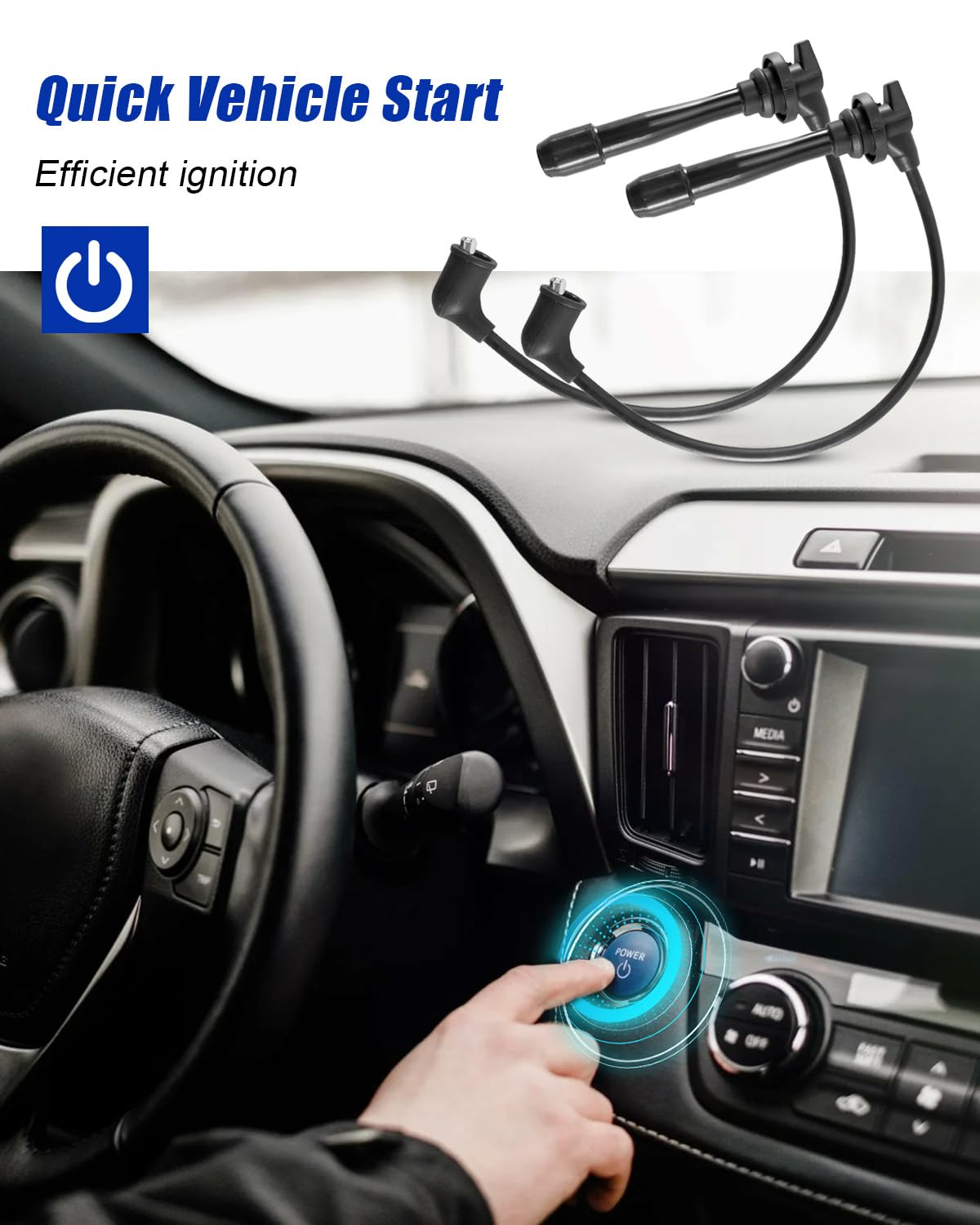 Set of 6 PCS 671-6294 56008 Ignition Spark Plug Wires Fit for Hyundai Tucson 2005-2009 Fit for Kia Sportage 2.7L V6 2005-2010 with Iridium Spark Plugs Replace RC-KRX014 55807 27501-37C10