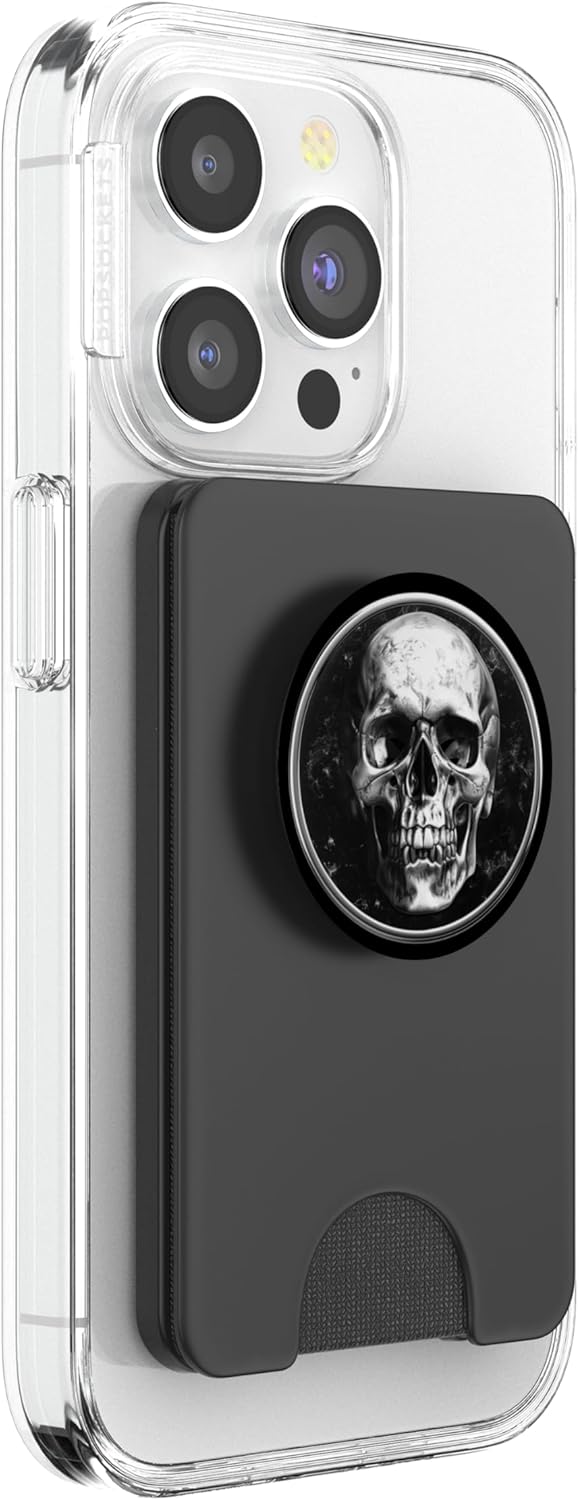 Skull - Silver PopSockets PopWallet for MagSafe