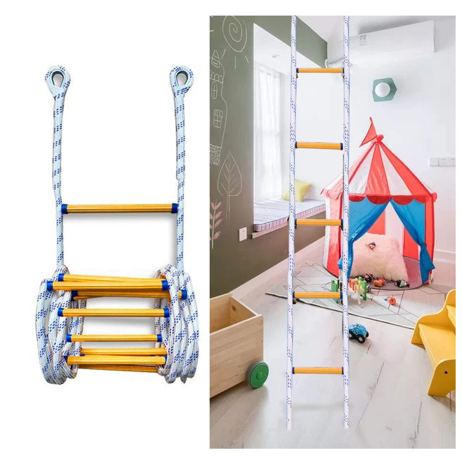 Échelle de secours en corde durable et robuste pour évacuation d'urgence de balcon