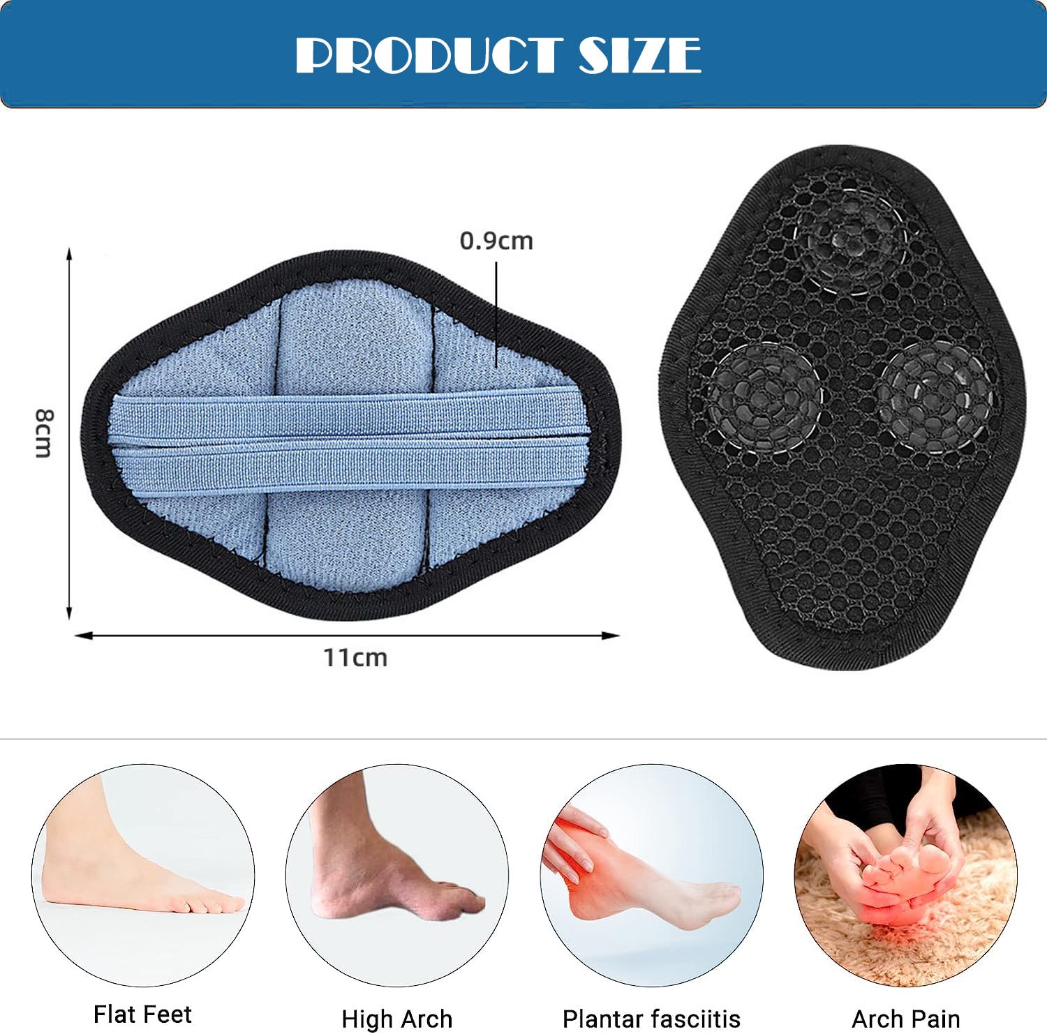 Manicotti Di Supporto Per Arco Plantare - Fascia Regolabile Con Cuscinetti In Gel Rimovibili Per Fascite, Piedi Piatti E Archi Caduti, Comodi E Traspiranti - 4