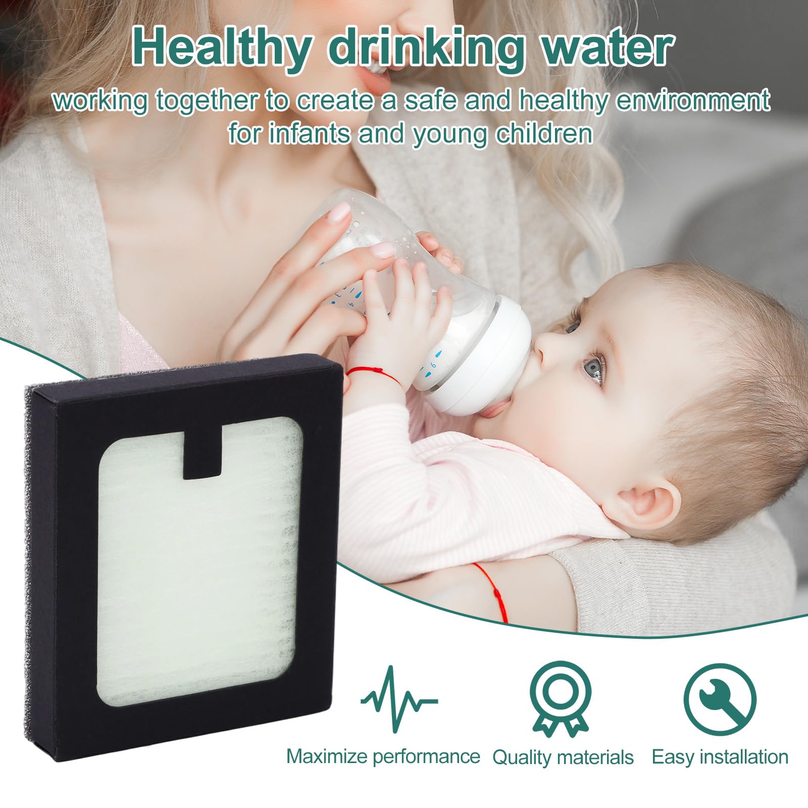 4 Pezzi Filtro Sostituzione Compatibile con Baby Brezza Baby Bottle Washer Pro, 6,7x5,8x1,3cm PP PET Pulitore Bottiglia Accessori Filtrazione