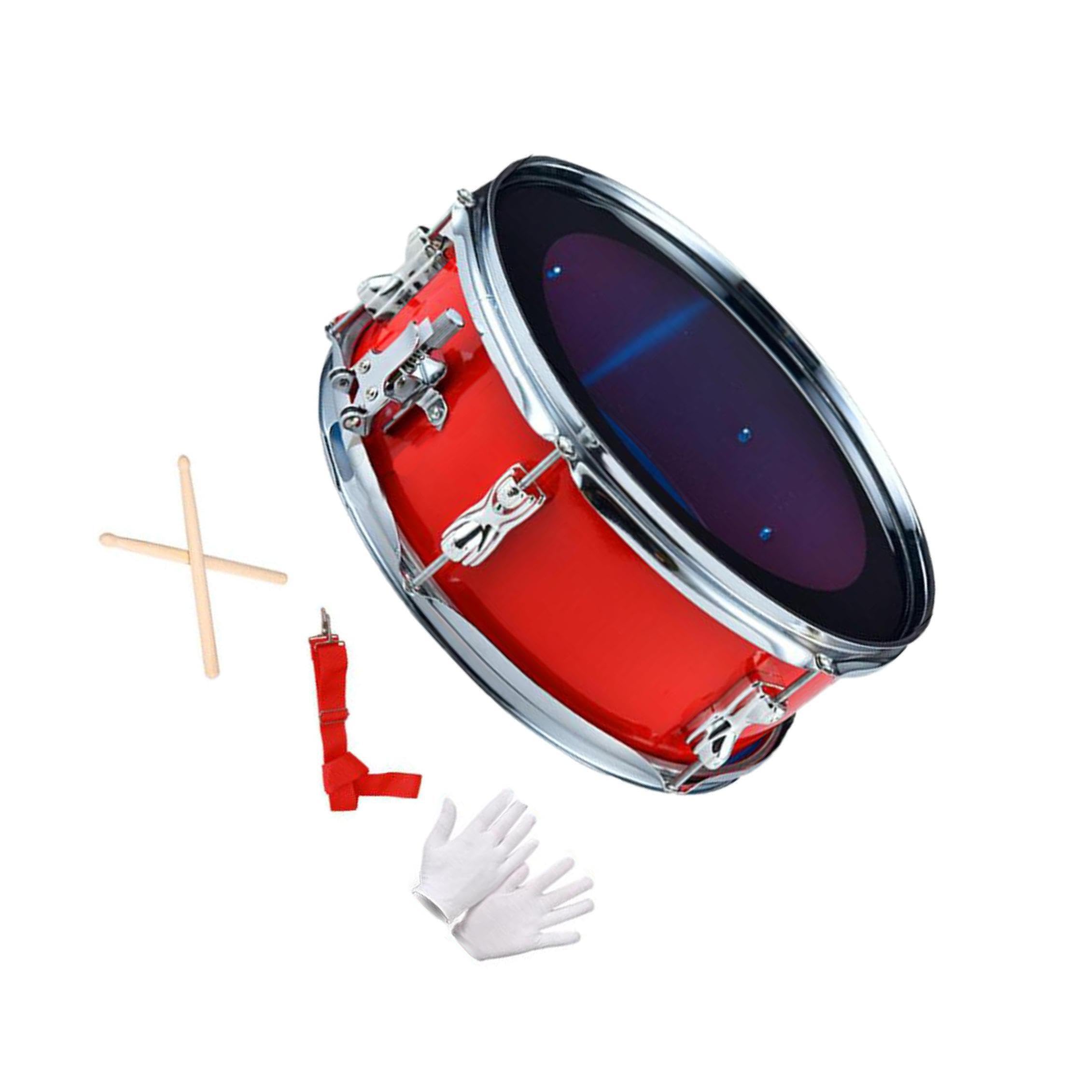 Strumento a percussione rullante da 13 pollici costruito con 16 cinghie di sabbia e caratteristiche a tono per gli amanti della musica. Set di, rosso, 35x14 cm