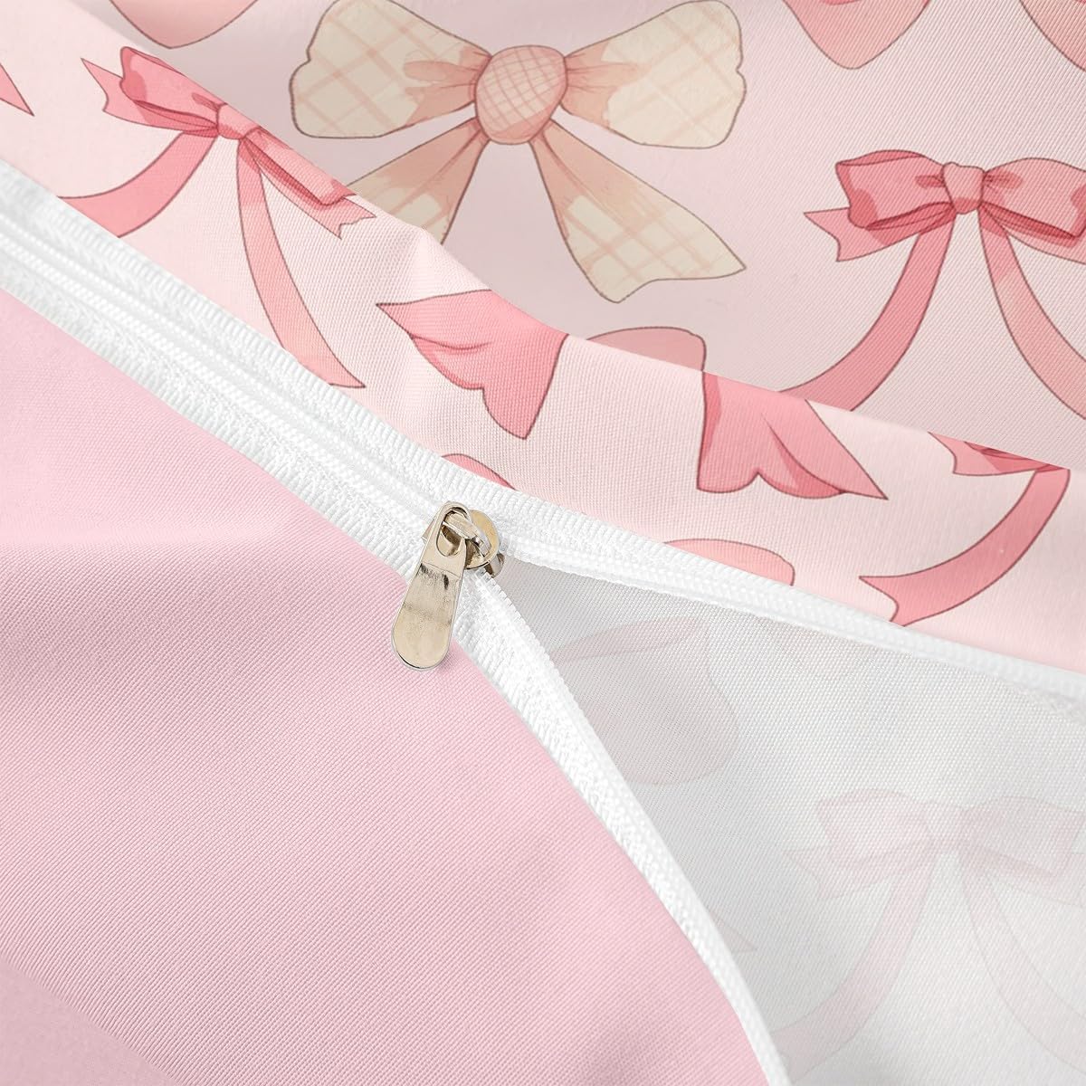 Feelyou Bow Duvet Cover Full Size Watercolor Bow Bedding Set for Boys Girls Dreamy Princess Style Comforter Cover Bedroom Decor 3Pcs