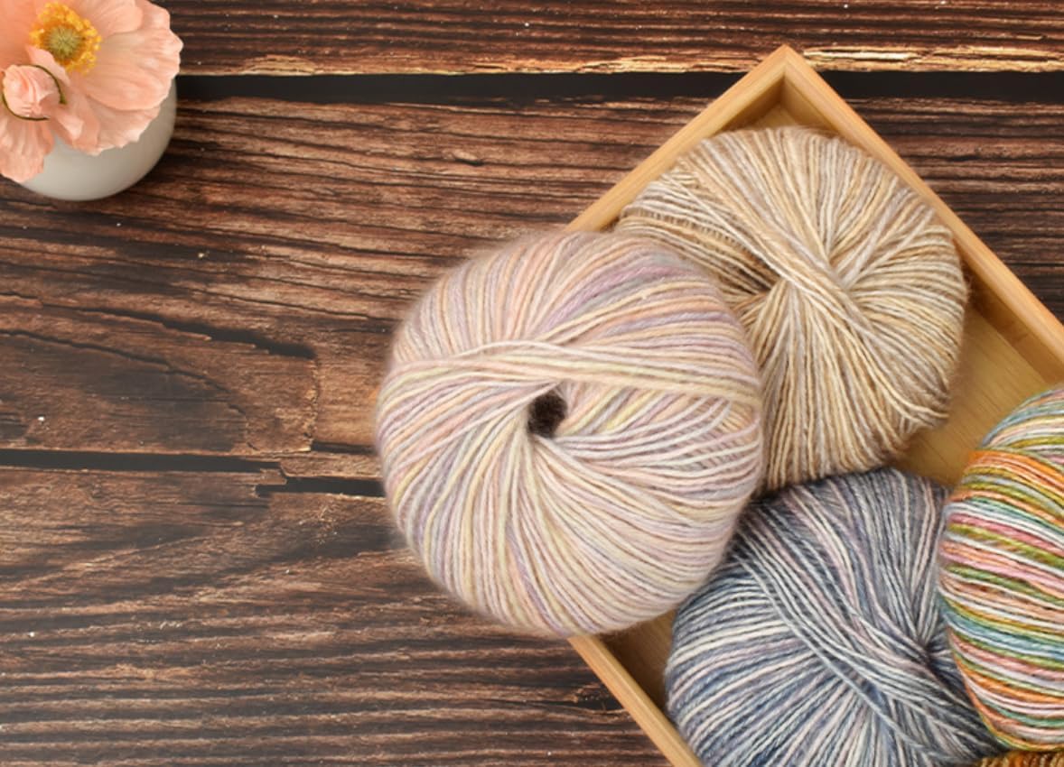 Lotus Yarns Cotton Acrylic Blend Yarn, Camouflage Colored, 3 Balls, Knit, Crochet for Scarf, Hat, Craft Lovers & Beginners (#05)