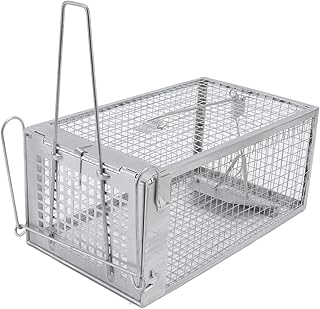 Humane Rats Trap, Chipmunk Rodent Trap for Indoor and Outdoor Small Animal, Live Humane Cage Trap for Squirrel Mouse Rats Mice Rodent Animal Catcher 27x14.5x11.5cm / 10.6x5.7x4.5in