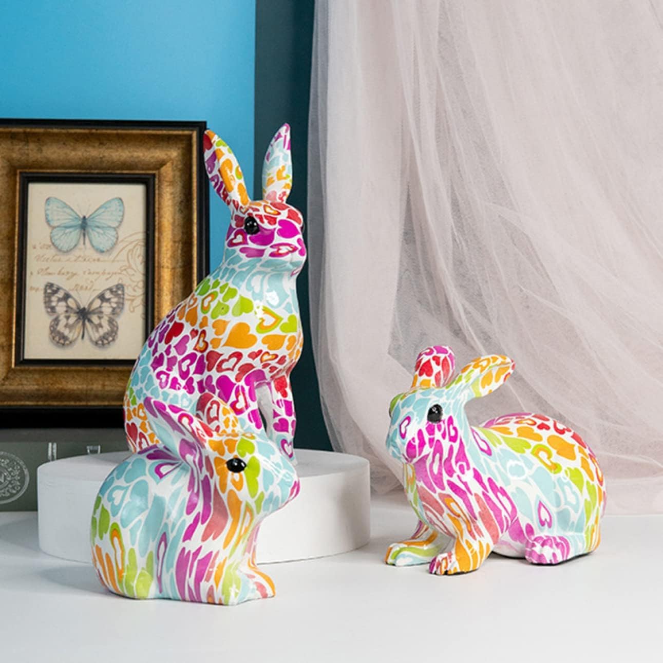 Amazon.co.jp: うさぎ オブジェ ペイントされた アニマルオブジェ