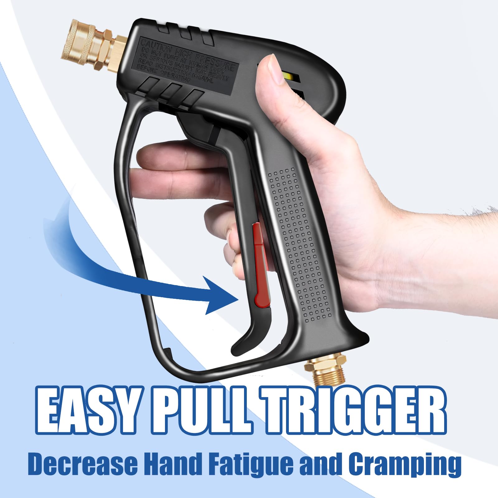 TOOLCY Pistola y varita de lavado a presión con 5 boquillas de pulverización, 4000 PSI, 7 GPM, entrada M22 de 14 mm y adaptador M22 de 15 mm, varita de extensión para lavadora a presión de coche con