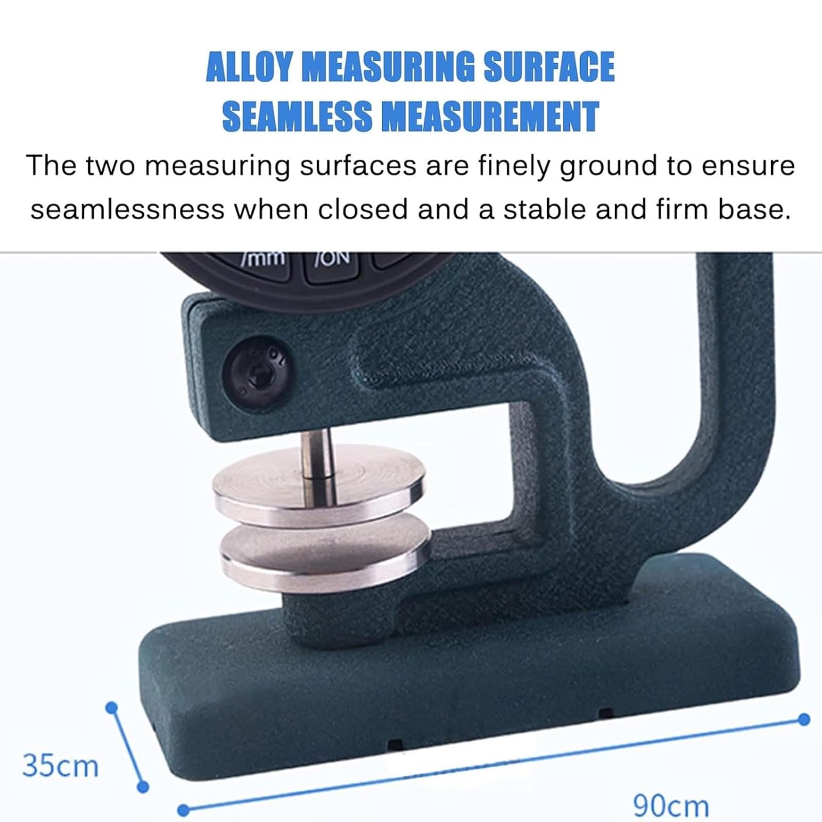 Misuratore di Spessore Digitale per Spugna, Carta e Cartone - Campo di Misura 0-12,7 mm, risoluzione 0,01 mm, Diametro della sonda 30 mm, conversione Pollici/Millimetri