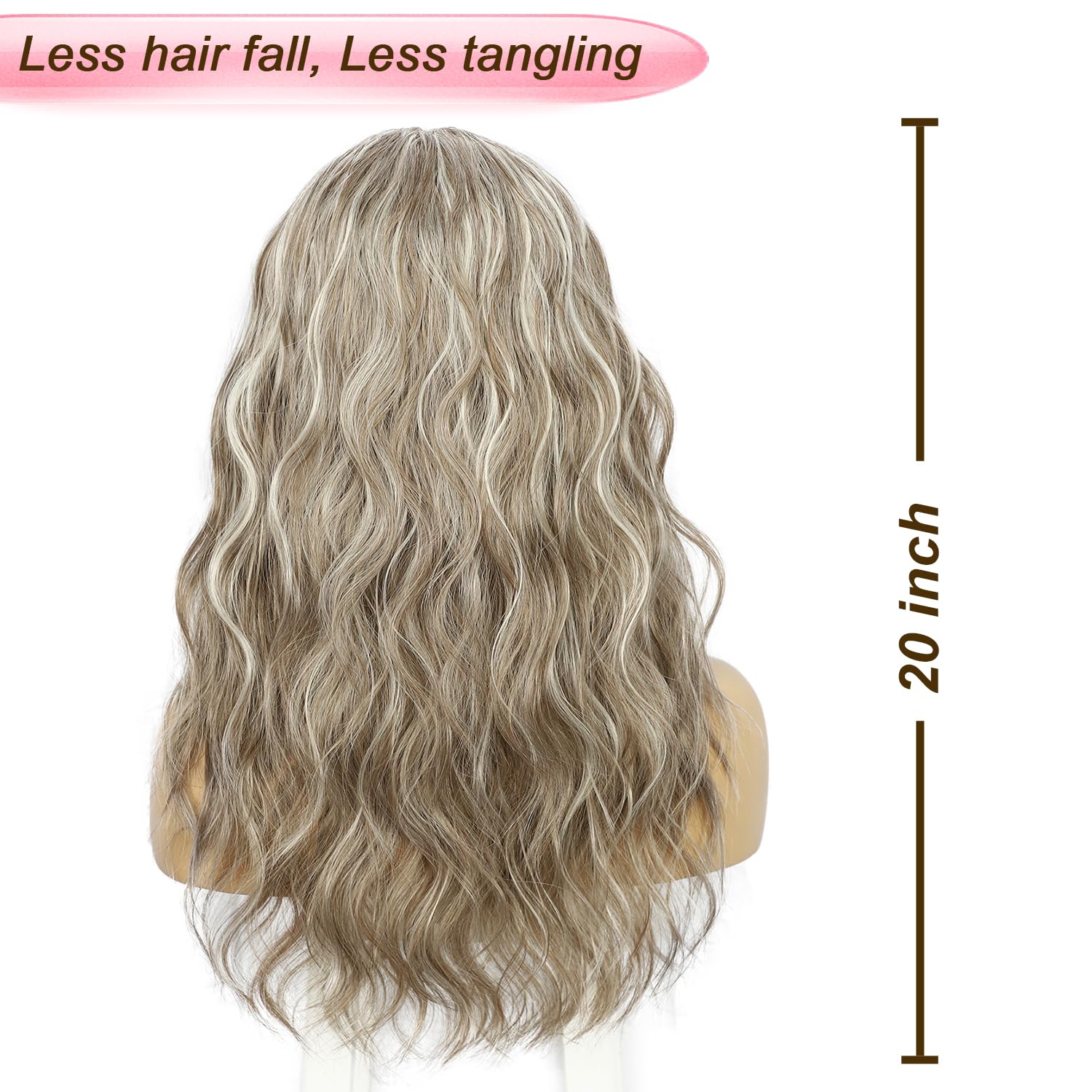 Sapphirewigs Headband Wig Grey Wavy Synthetic Headband Wigs for Women Body Wave Glueless Short Hair Daily Wear Date Party Halloween Christmas 20 inch - Image 2