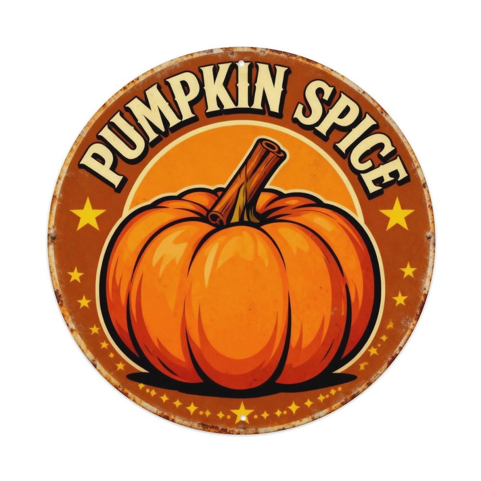 Pumpkin Spice Fall Sign Metal Tin Sign Plaque