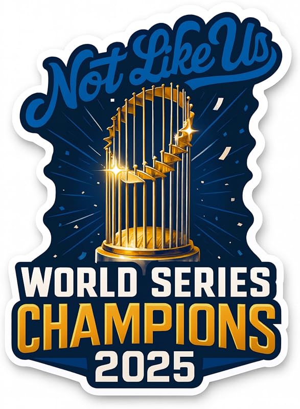 Not Like Us 2025 Champions Trophy Sticker – Blue & Gold Victory Celebration Vinyl Decal for Water Bottles, Laptops, Cars, and Owala Bottles – 5 Inch Collectible Fan Sticker