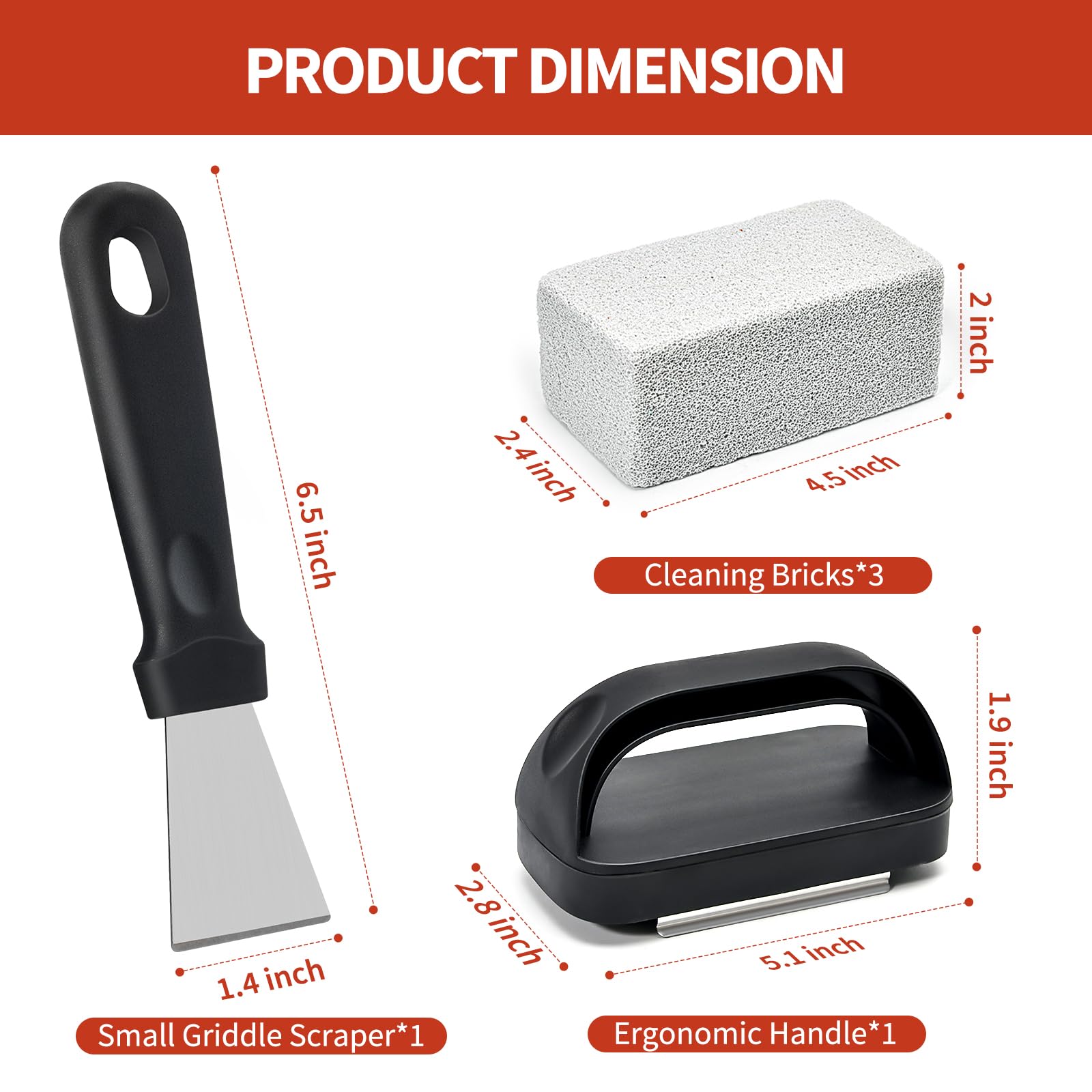 Amazon.com : Griddle Cleaning Stone Brick, 5-Pack with Ergonomic