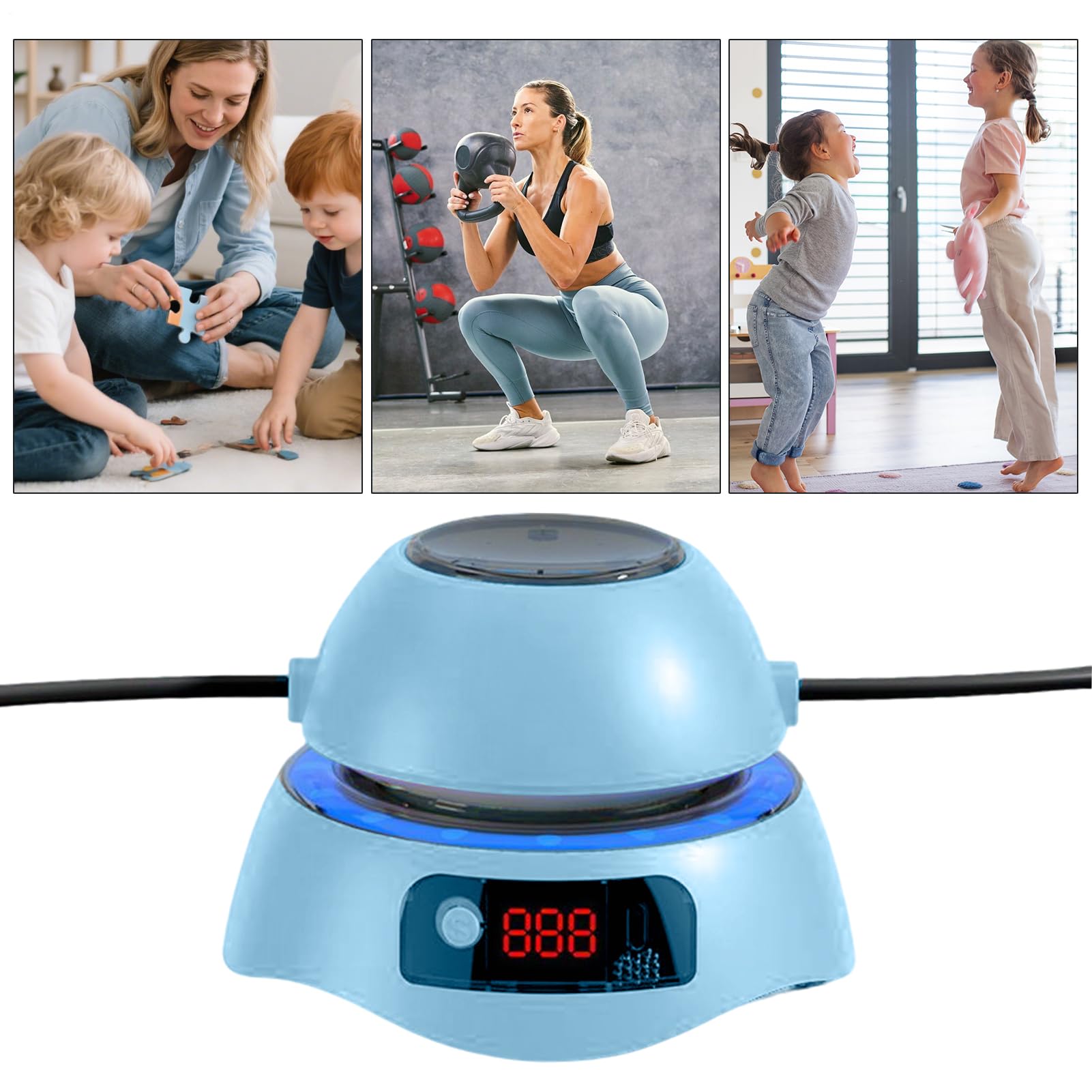 Macchina Per Saltare La Corda - Attrezzatura Senza Fili Per Saltare Con Musica 13,5 X 13,5 X 10 Cm | Macchina Della Corda Elettrica Da 1 A 10 Livelli Di Velocità Con Telecomando Per Gli Uomini,