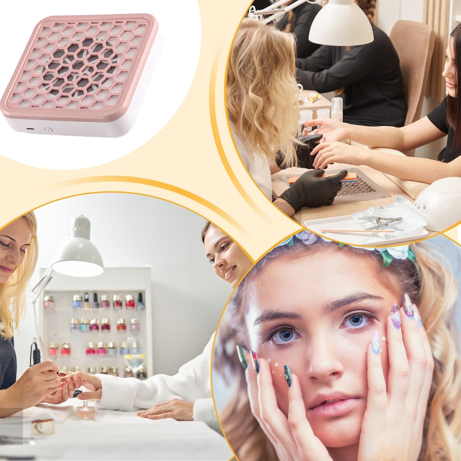 Estrattore di polvere per unghie - potente e a basso rumore, aspirapolvere per unghie professionale Estrazione della polvere di design delle unghie, per principianti professionisti manuc