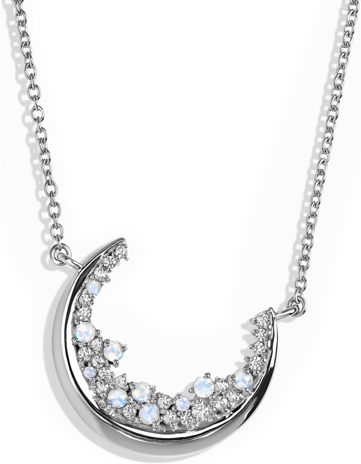 Moon Magic Authentic Moonstone Necklace for Women | Onyx, Labradorite, Black Obsidian Necklaces/Real 925 Sterling Silver |18k Rose and Yellow Gold Enchanted Crystal Necklace for Women/Genuine Jewelry