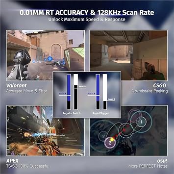 互換性がありますATTACK X68 HE Rapid 60% 有線 KB に対応 | ホール効果磁気スイッチ。調整可能な作動。 8Kポーリング。G3-160mm
