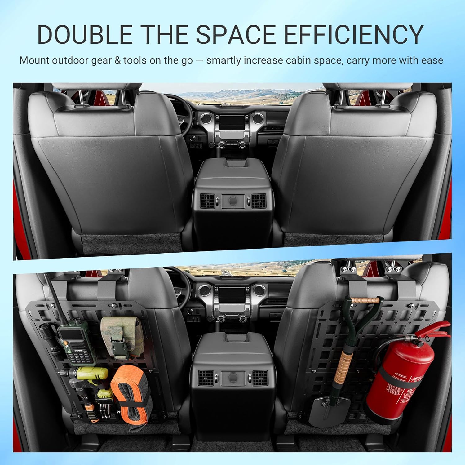 4PCS Retractable Ratchet Straps Compatible with 2022-2026 Toyota Tundra Seatback Molle Panel Replacement for 2022-2026 Toyota Tundra Accessories