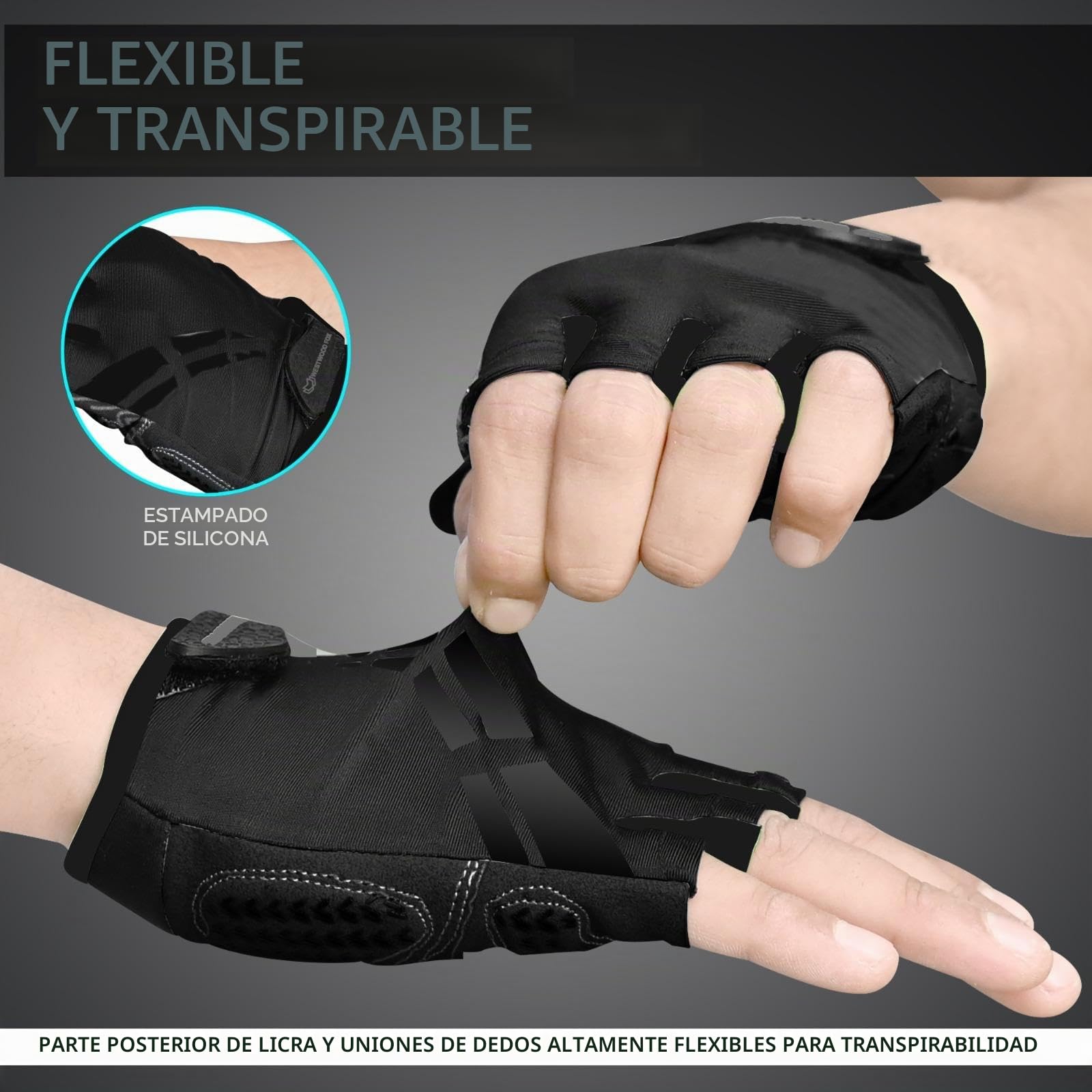WESTWOOD FOX Guantes de Ciclismo Unisex con Acolchado de Gel Antideslizante Transpirables