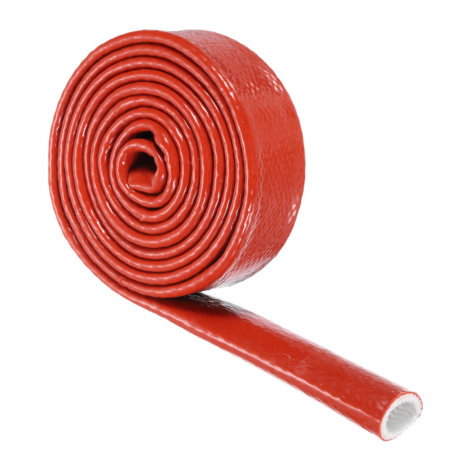 Manchon anti-feu en fibre de verre tressée et silicone rouge haute performance