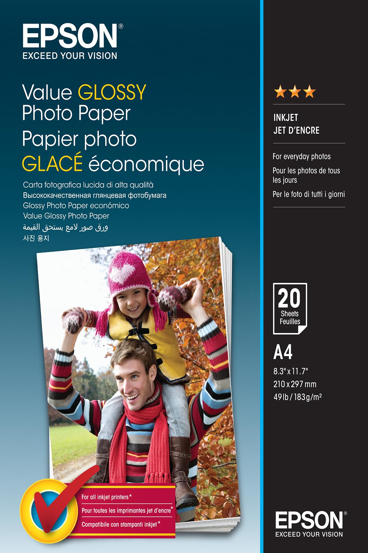 Epson value glossy photo paper - a4-20 sheets