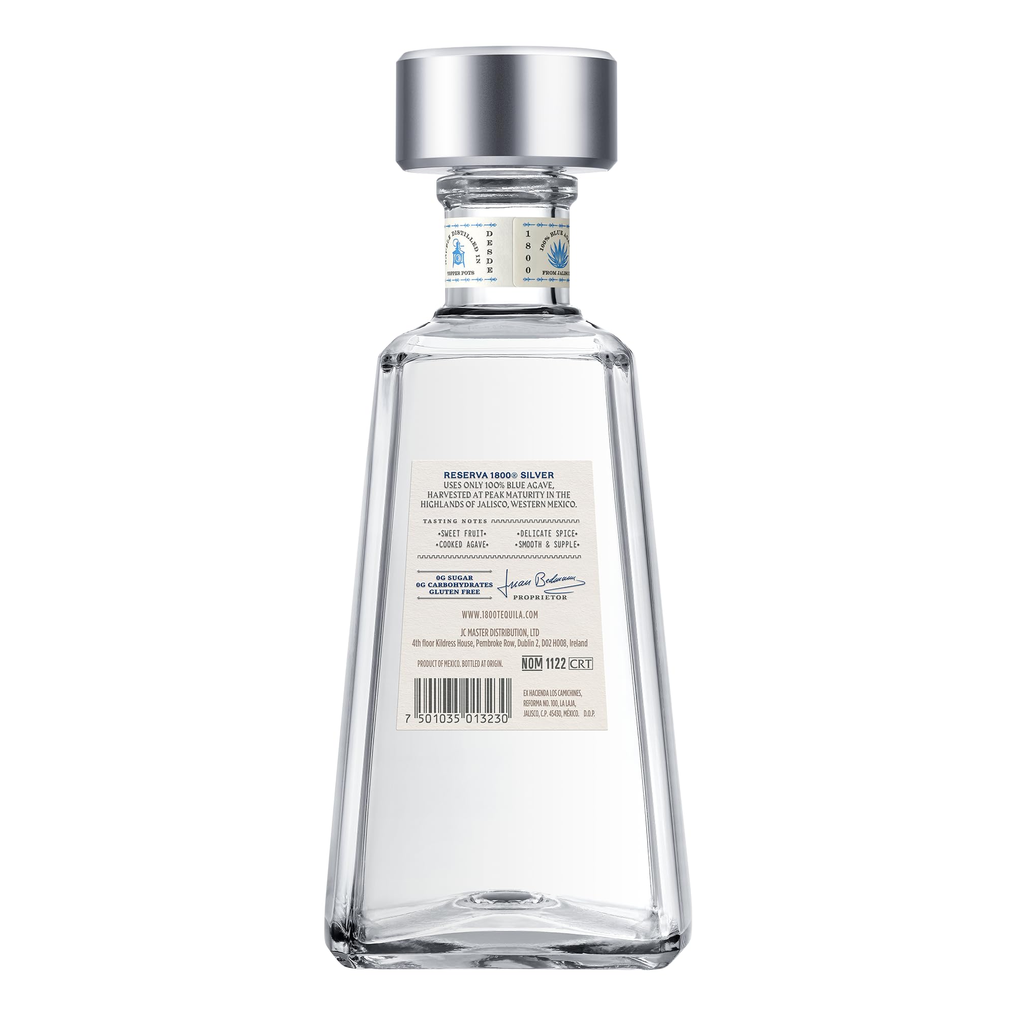 1800 Silver 70 cl - Tequila premium 100% Blue Agave. Sapore bilanciato con note fruttate e pepate. 38% vol.