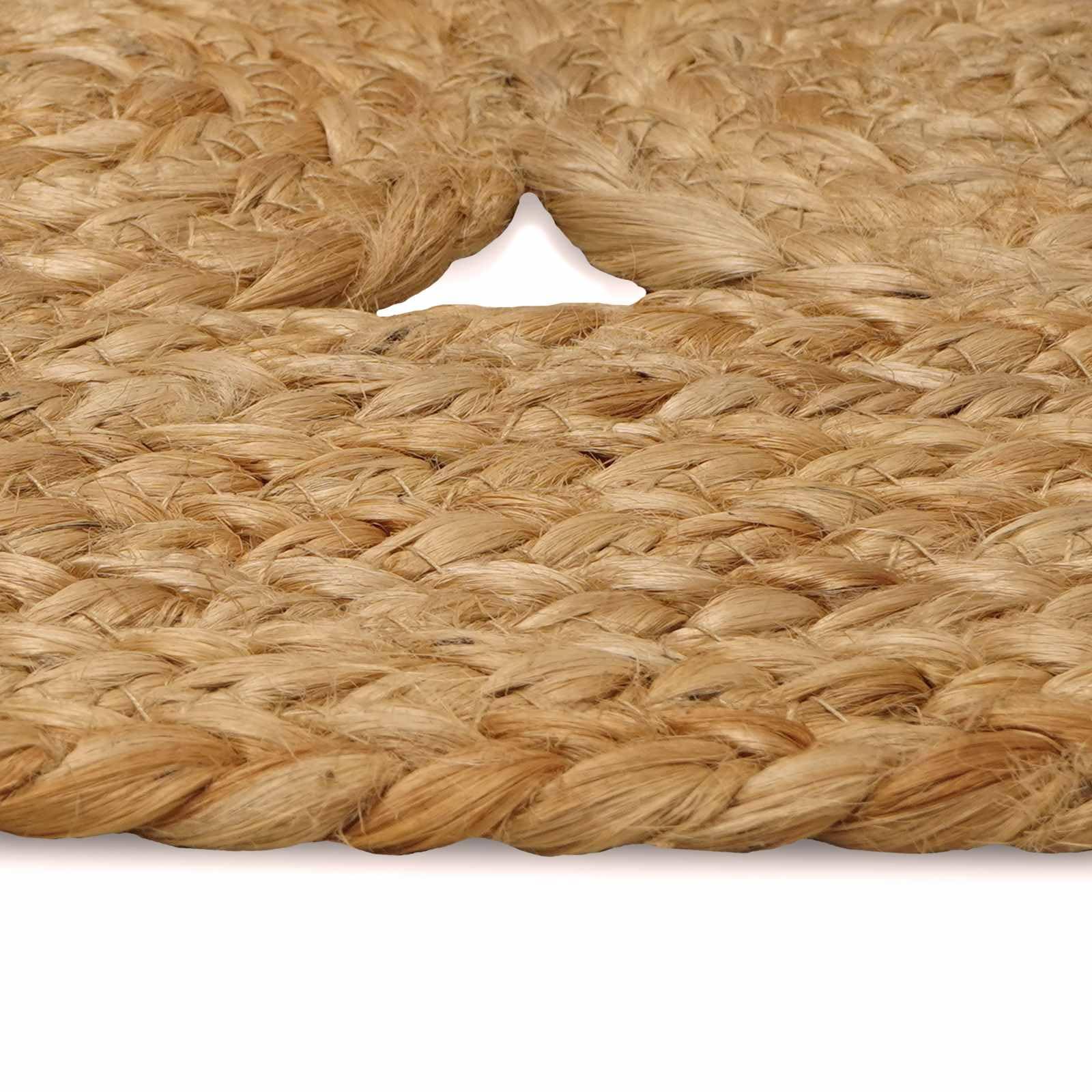 vidaXL Alfombras de área Natural Ø 150 cm Yute, Sala, Alfombra de Yute Hecha a Mano, Moderna, Redonda, Suave y ecológica, Ideal para Cualquier Espacio Interior