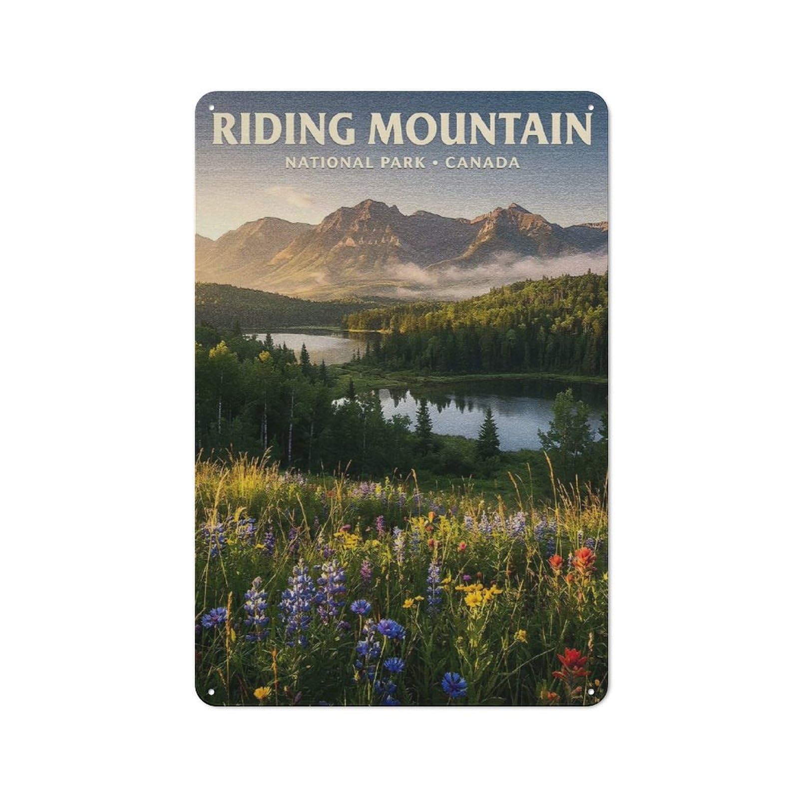 Junmoney Style-20 Modern Vintage Riding Mountain National Park Canada Office Metal Sign 30X20cm, Creative Space Decor For Hobby Room, Office, Lounge Or Living Room