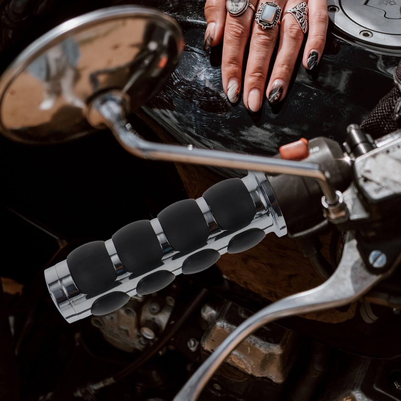 Poignées de Guidon de Moto Antidérapantes, Paire, Alliage D'aluminium