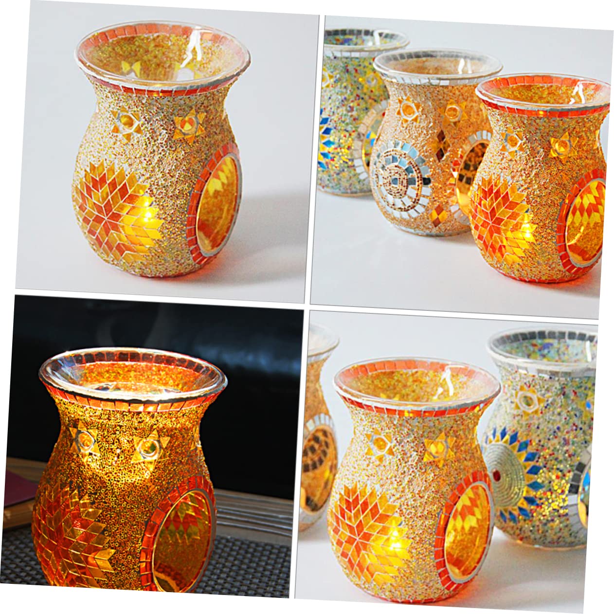 Cabilock Brûleur D'Aromathérapie en Verre Brûleur De Bougie À l'huile Essentielle Photophore Bougeoir Four D'Aromathérapie Photophore Fondeur De Cire Brûleur D'Arôme en Céramique Décor À