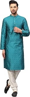 Men’s Silk Chikankari Kurta with Cream Churidar | Festive Set - KP Silk BANARSI