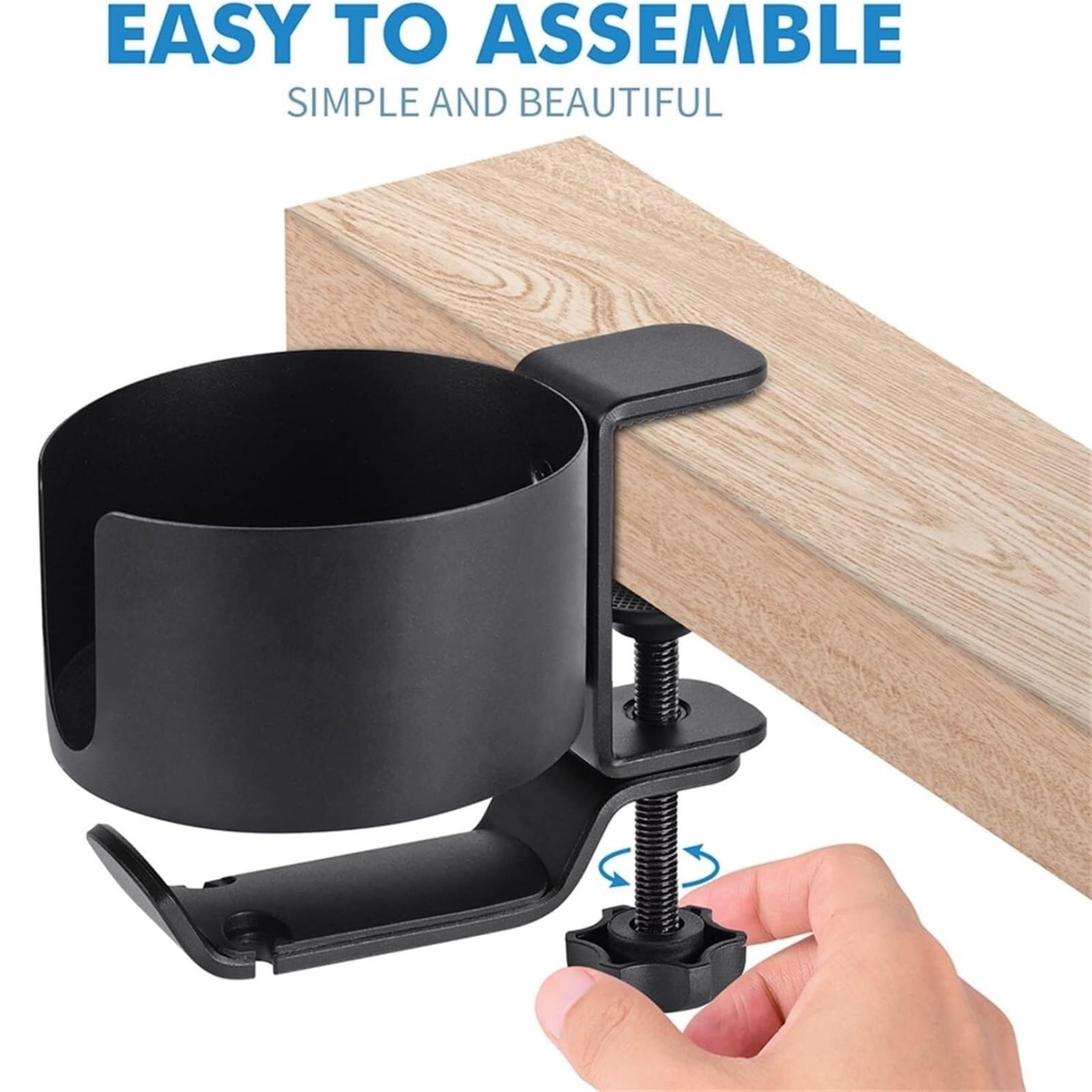 Gaming Accessori Morsetto Portabicchieri da Scrivania 2 in 1, Supporto per Cuffie sotto Il Tavolo, Gancio di Rotazione A 360° Stand Over-Ear da Gioco