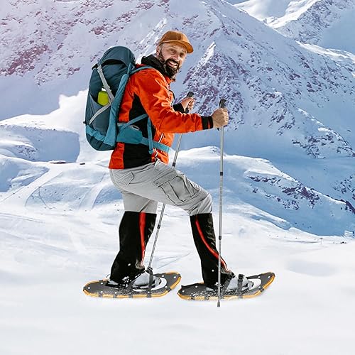 Miniatura 2 de Paquete de raquetas de nieve y bastones de senderismo de 2125 pulgadas, zapatos de nieve ligeros de aluminio todo terreno con postes telescópicos de