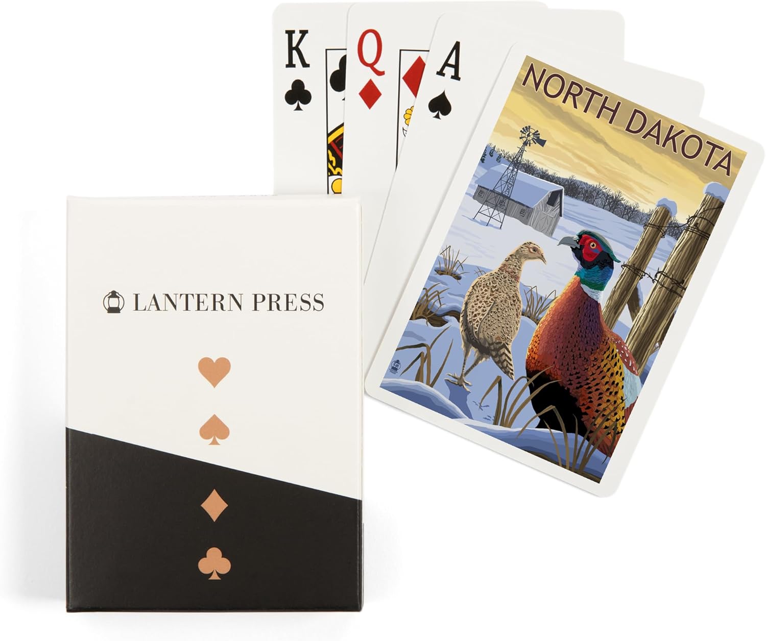 Lantern Press North Dakota, Pheasants, 52 Playing Cards for Adults, Poker Size Card Deck