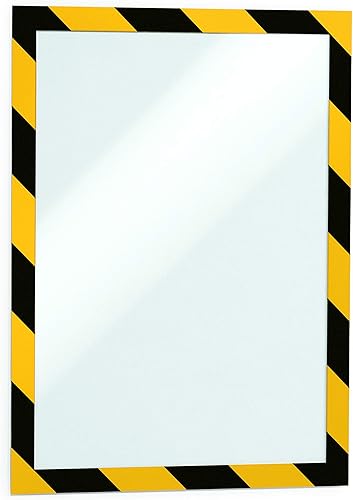 Durable DURAFRAME - Soporte magnético autoadhesivo para documentos de seguridad, tamaño carta 8-12 x 11 pulgadas, amarillonegro, paquete de 2