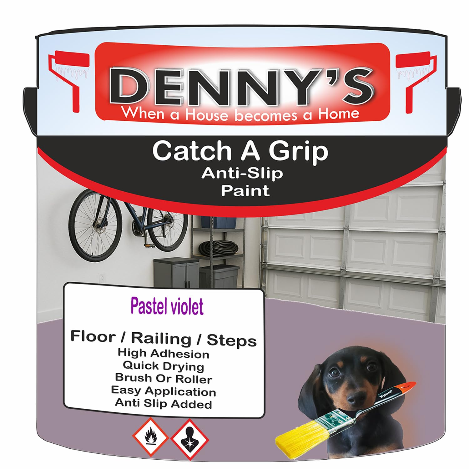 SCOOBYS PAINTS BACK IN THE MIX Catch A Grip Anti Slip Floor Paint – Non Slip Coating for Steps, Railings & Garages – 170 Colours, High Adhesion, Quick Dry, Multiple Sizes (Pastel violet, 250ml Tin)