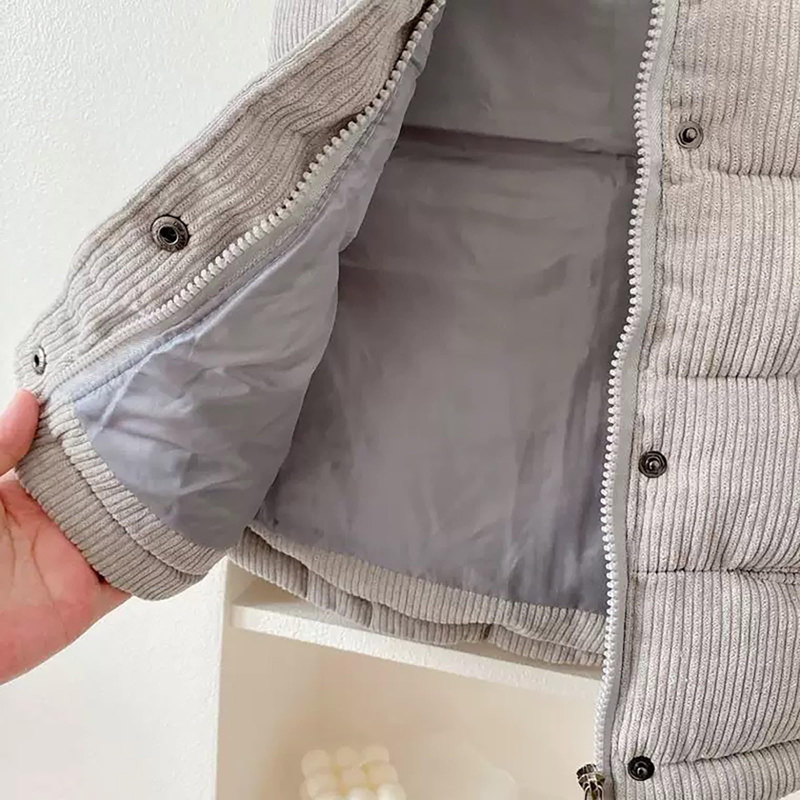 Bébé garçon fille col sans manches doudoune automne hiver uni boutonné veste d'hiver enfant garçon, gris, 18-24 mois