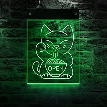 Amazon | ネオンサイン LED ネオンライト 「まねきねこ OPEN